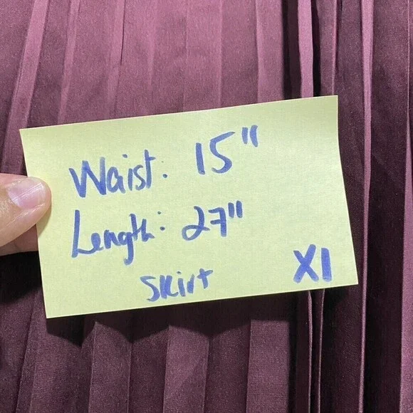 Worthington Women's Maroon Berry Fully Lined Pleated Skirt‎ Size 4 New with tags - Picture 5 of 7